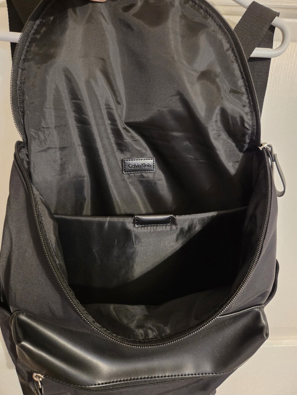 Calvin Klein Black Backpack with Faux Leather Accents - Picture 5 of 11